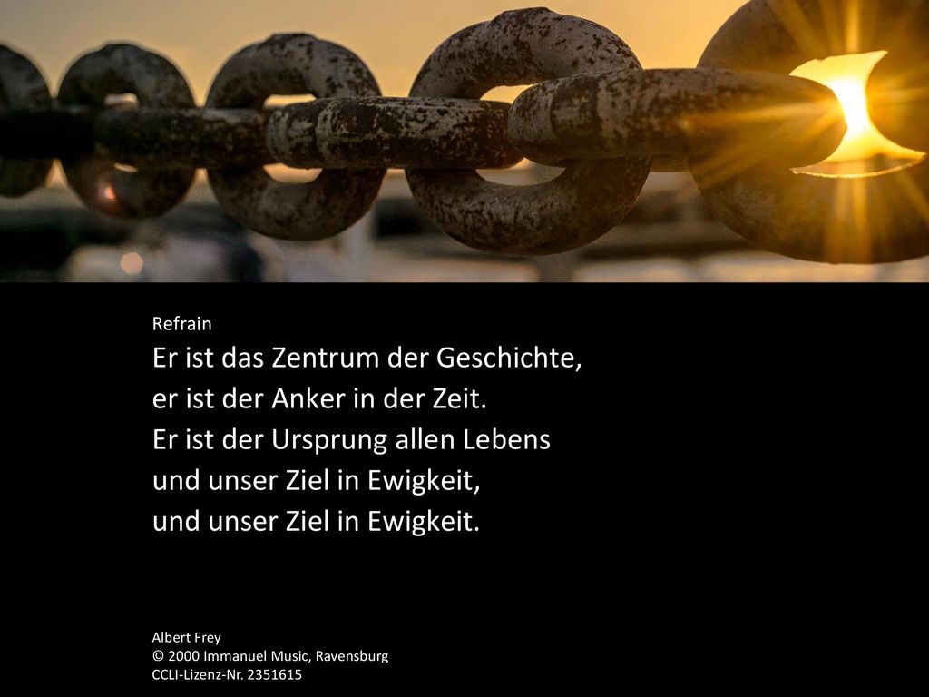 Er ist das Zentrum der Geschichte, er ist der Anker in der Zeit.