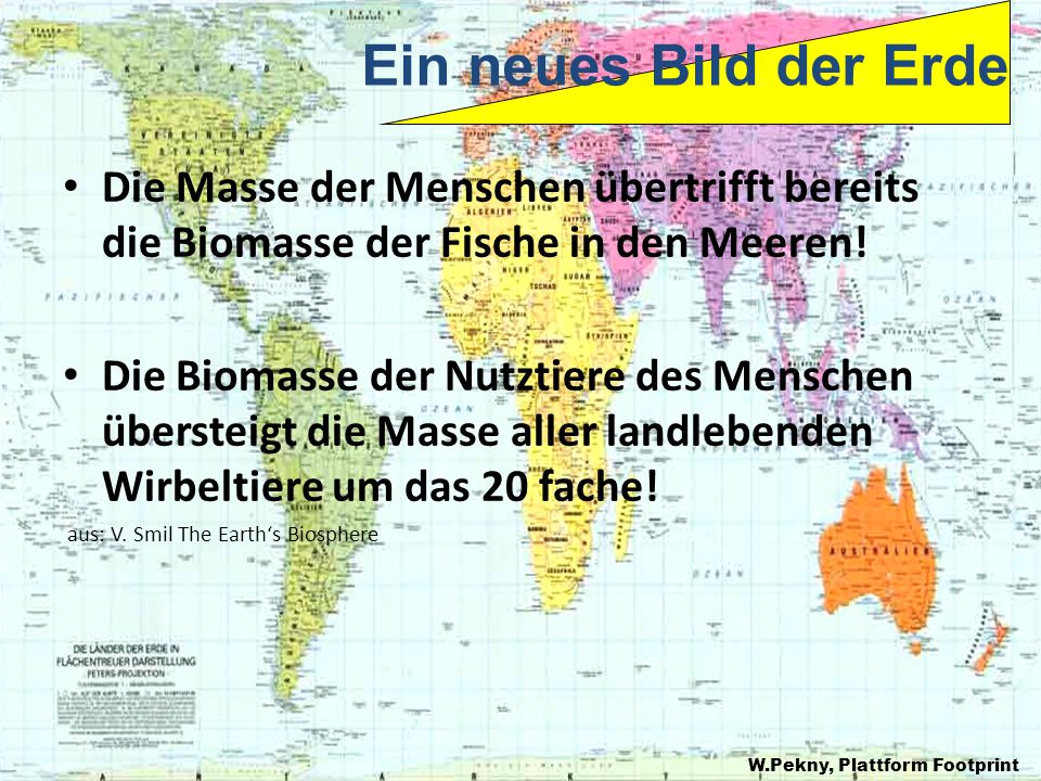 Ein neues Bild der Erde Die Masse der Menschen übertrifft bereits die Biomasse der Fische in den Meeren!