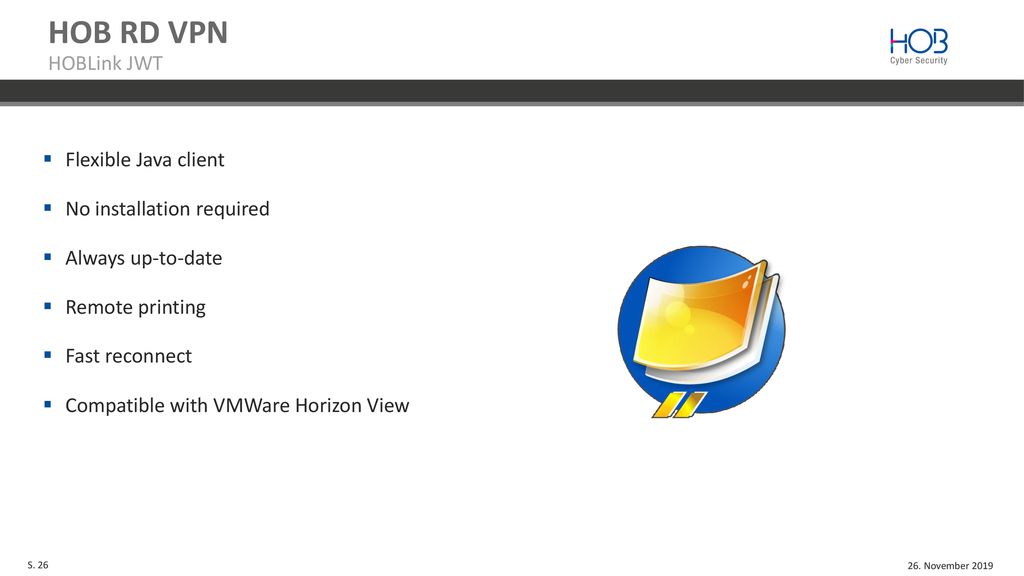 HOB RD VPN HOBLink JWT Flexible Java client No installation required
