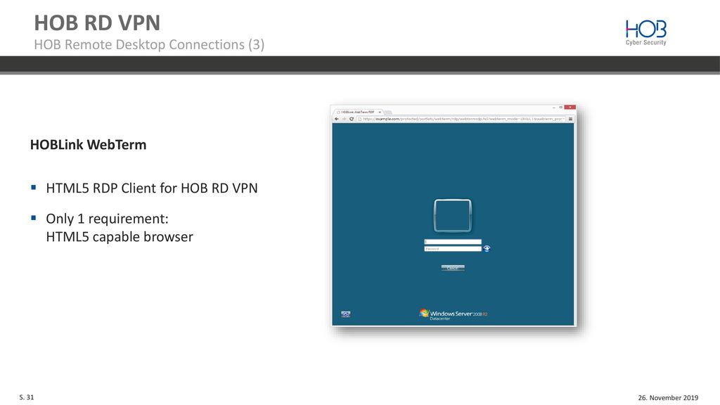 HOB RD VPN HOB Remote Desktop Connections (3) HOBLink WebTerm