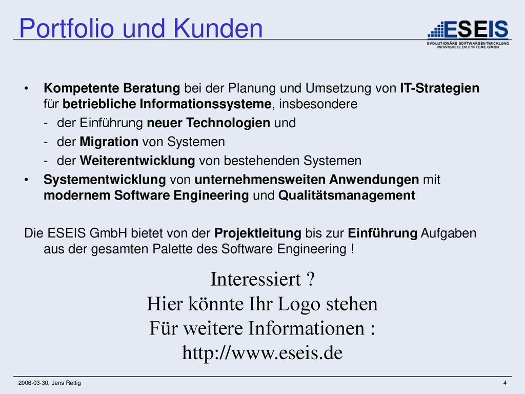 Portfolio und Kunden Interessiert Hier könnte Ihr Logo stehen
