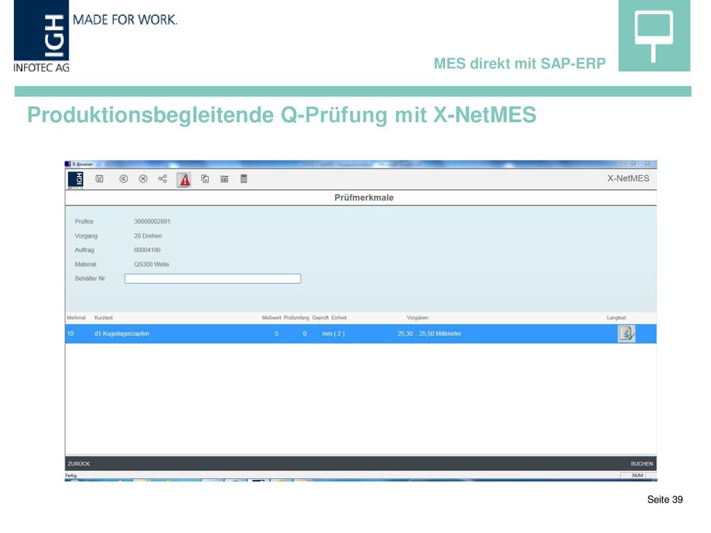 Produktionsbegleitende Q-Prüfung mit X-NetMES