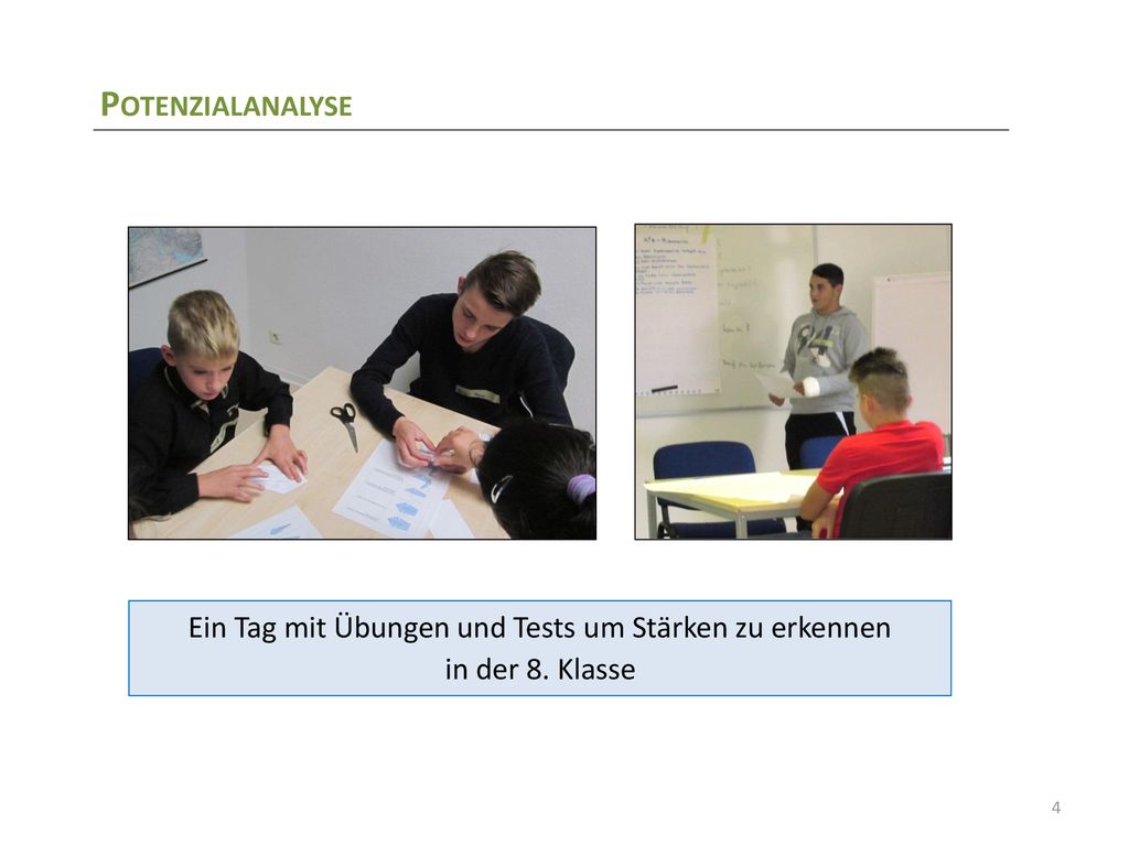 Ein Tag mit Übungen und Tests um Stärken zu erkennen