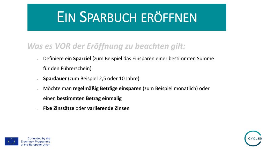 Ein Sparbuch eröffnen Was es VOR der Eröffnung zu beachten gilt: