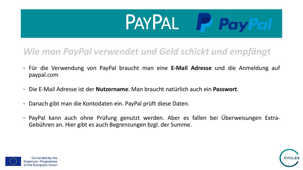 PayPal Wie man PayPal verwendet und Geld schickt und empfängt