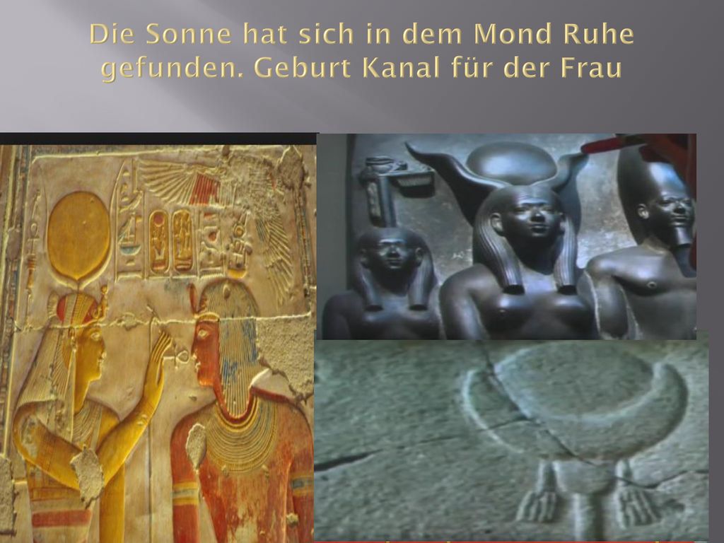 Die Sonne hat sich in dem Mond Ruhe gefunden. Geburt Kanal für der Frau