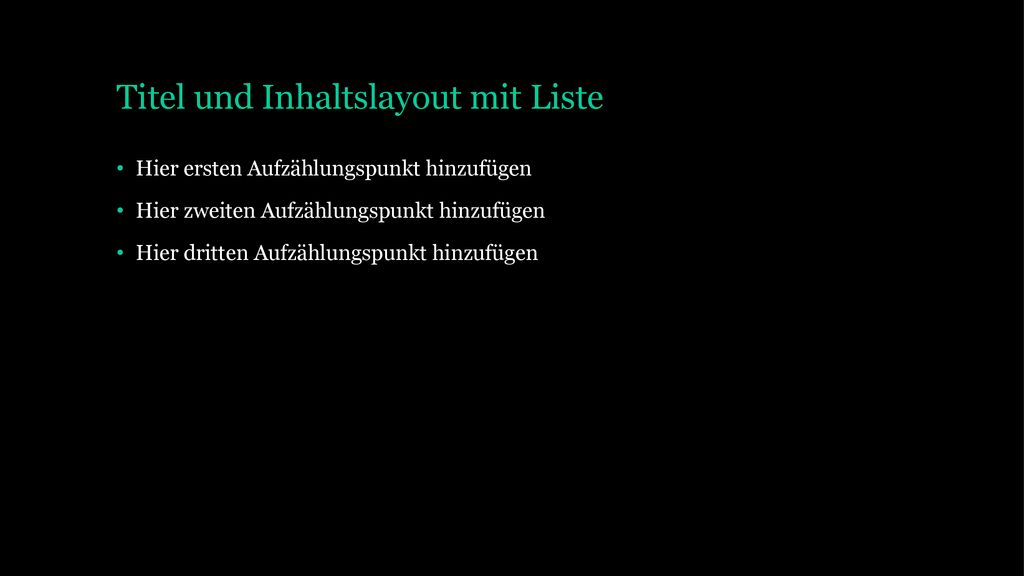 Titel und Inhaltslayout mit Liste