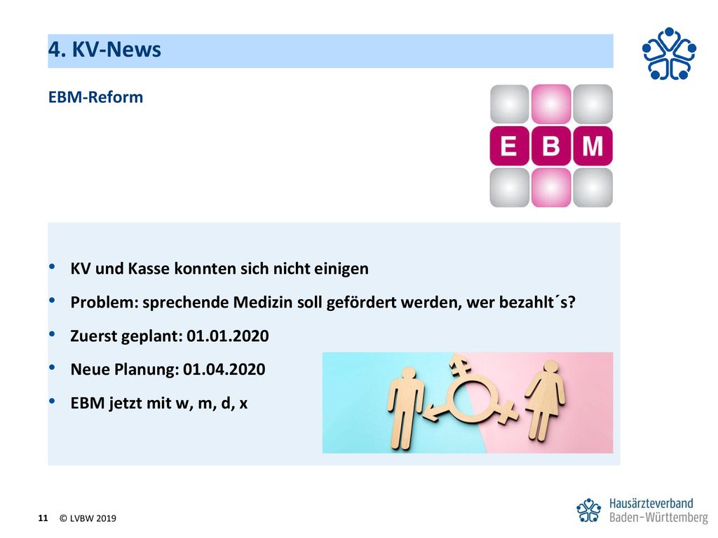 4. KV-News EBM-Reform KV und Kasse konnten sich nicht einigen