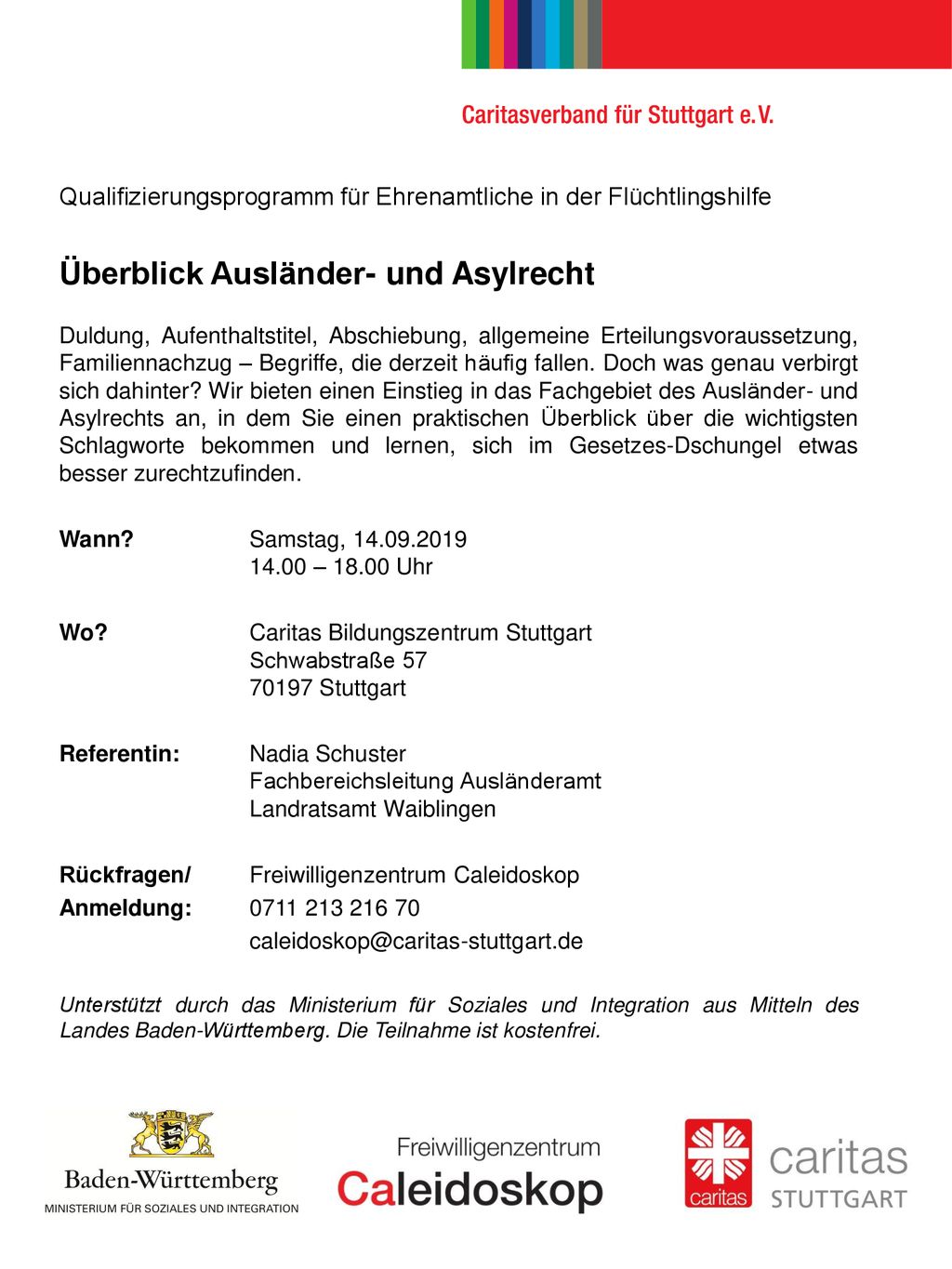 Qualifizierungsprogramm für Ehrenamtliche in der Flüchtlingshilfe Überblick Ausländer- und Asylrecht
