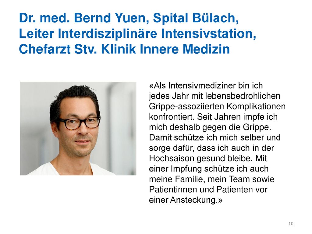Dr. med. Bernd Yuen, Spital Bülach, Leiter Interdisziplinäre Intensivstation, Chefarzt Stv. Klinik Innere Medizin