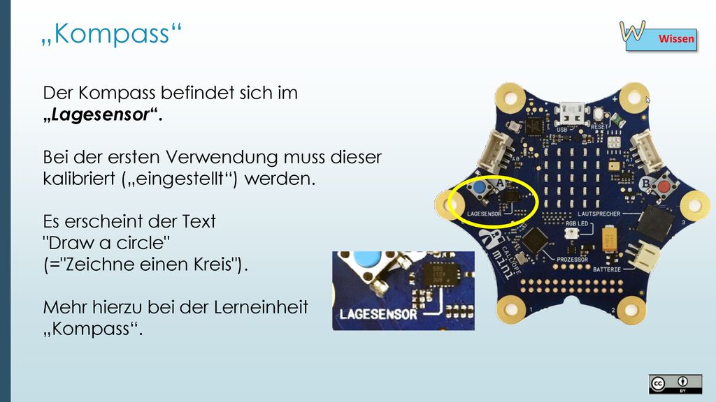 „Kompass W Der Kompass befindet sich im „Lagesensor .
