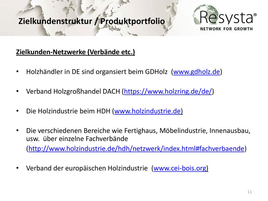 Zielkundenstruktur / Produktportfolio