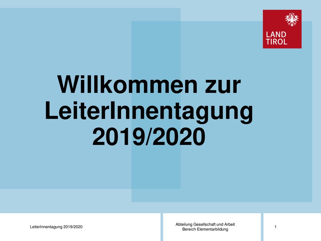 Willkommen zur LeiterInnentagung 2019/2020