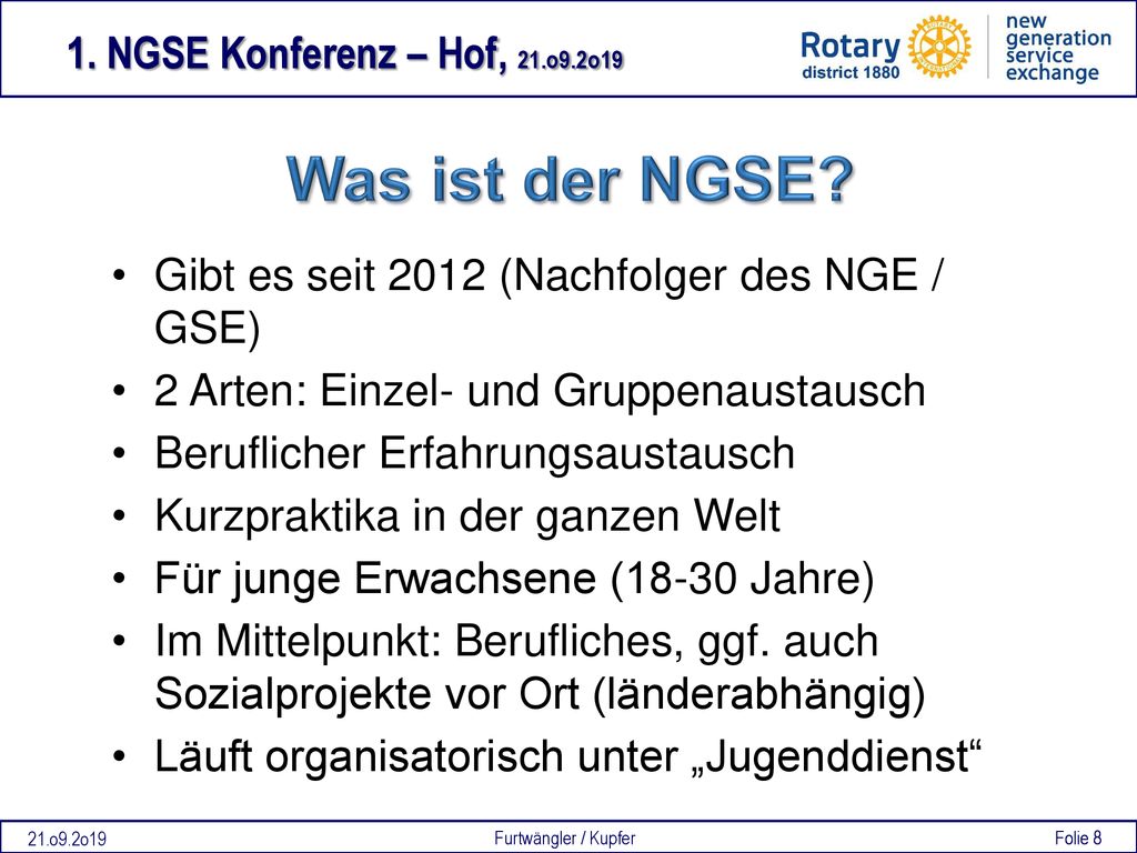 Was ist der NGSE Gibt es seit 2012 (Nachfolger des NGE / GSE)