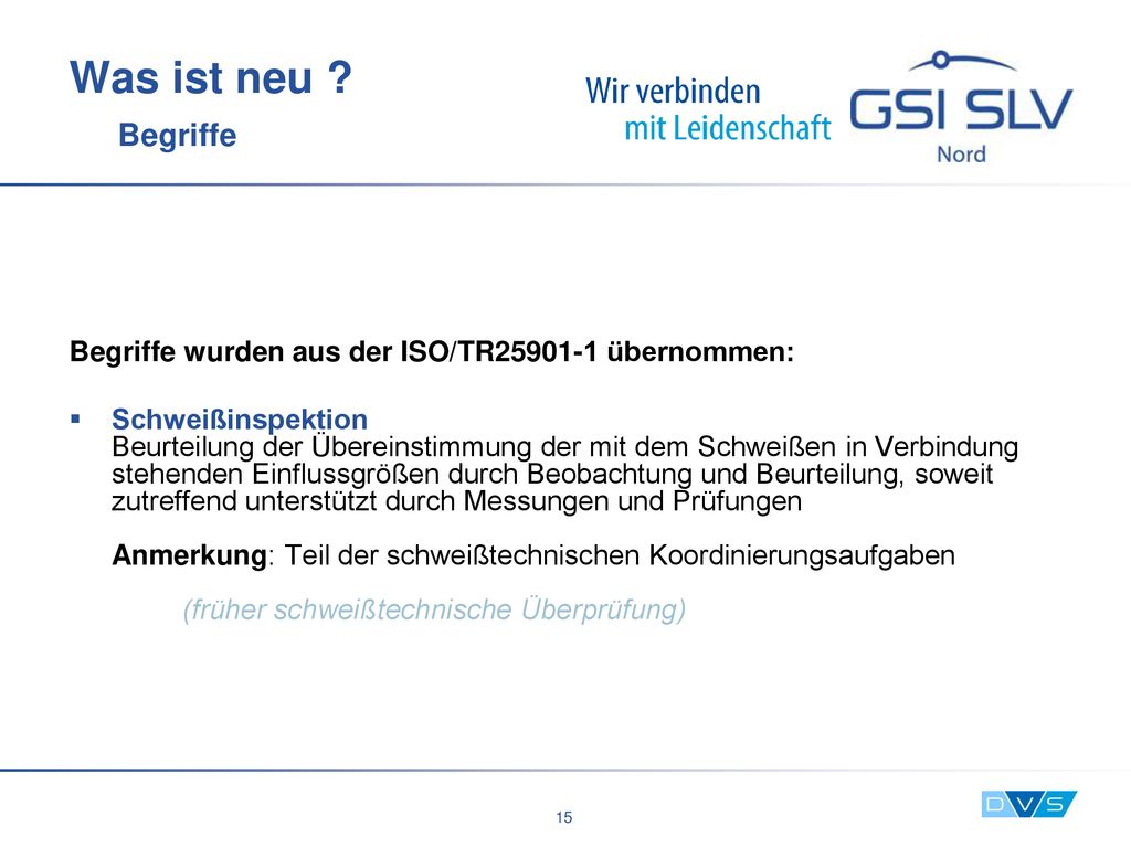 Was ist neu Begriffe Begriffe wurden aus der ISO/TR übernommen: