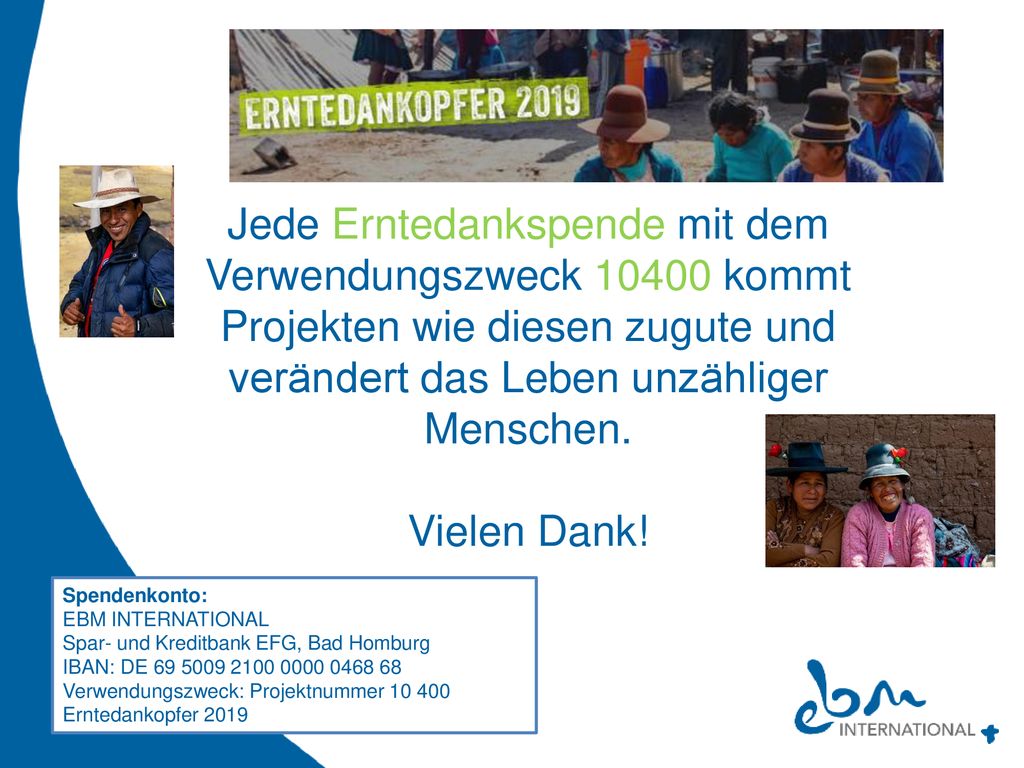 Jede Erntedankspende mit dem Verwendungszweck kommt Projekten wie diesen zugute und verändert das Leben unzähliger Menschen.
