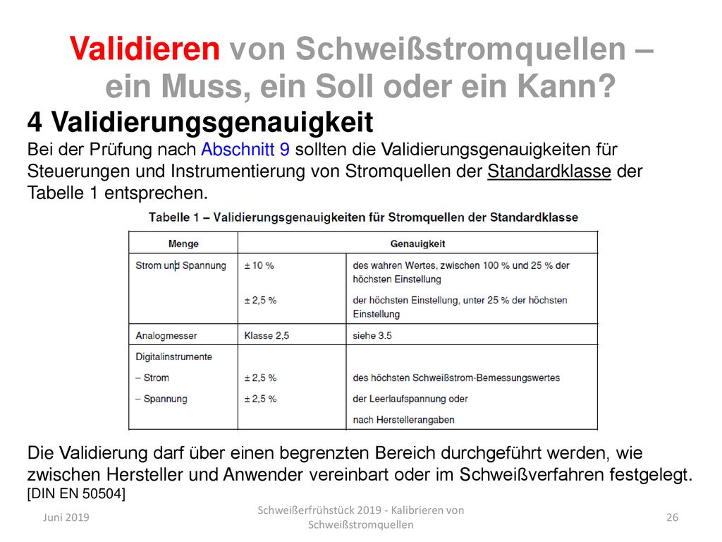 Validieren von Schweißstromquellen – ein Muss, ein Soll oder ein Kann