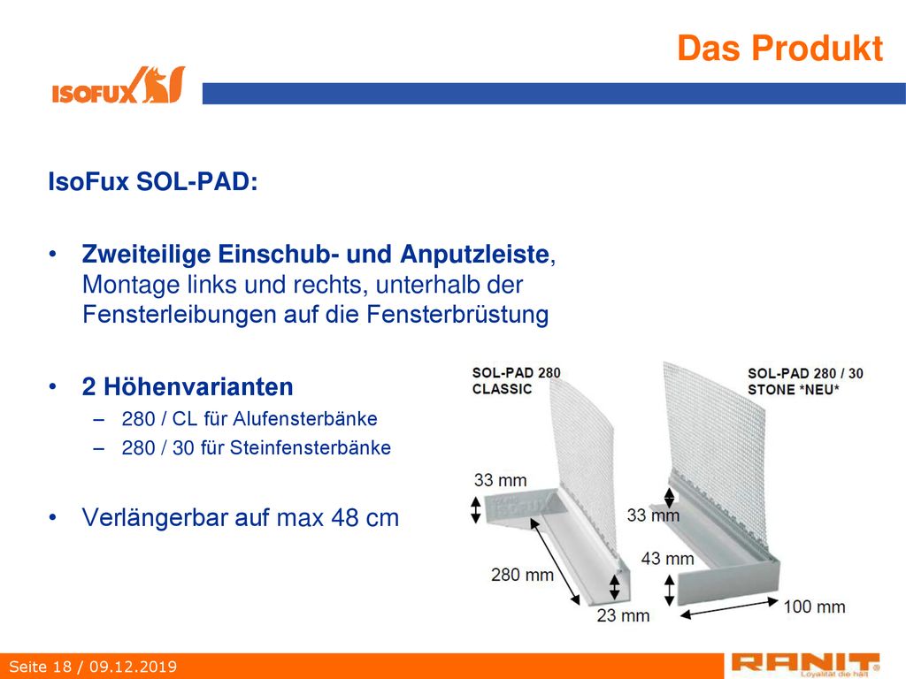 Das Produkt IsoFux SOL-PAD: