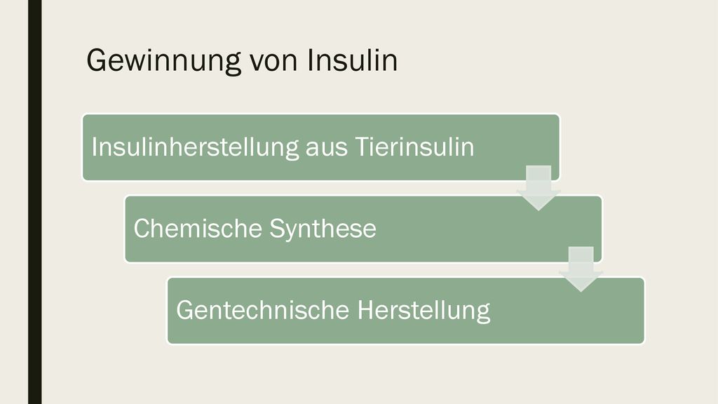 Gewinnung von Insulin Insulinherstellung aus Tierinsulin