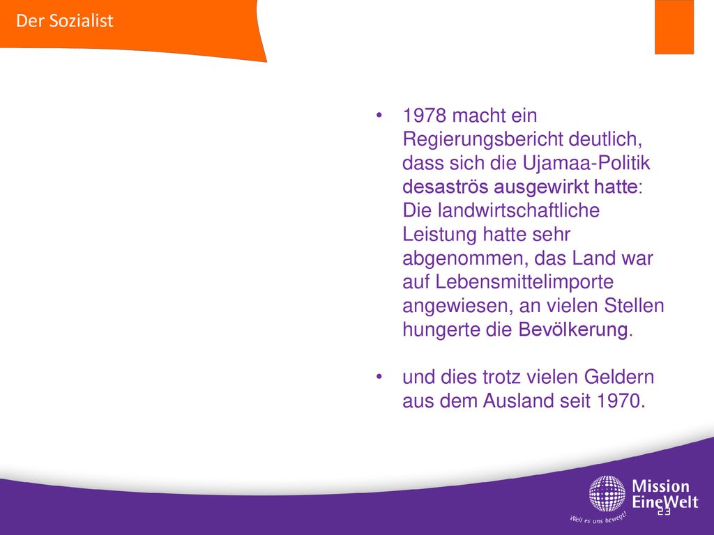 und dies trotz vielen Geldern aus dem Ausland seit 1970.