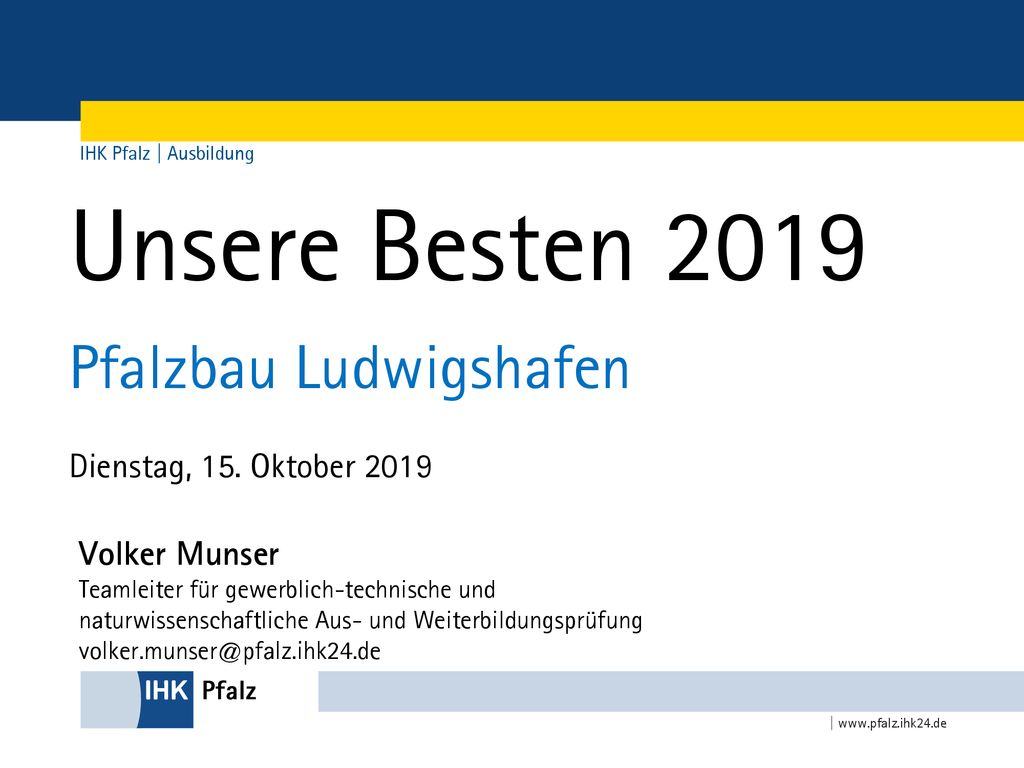 Unsere Besten 2019 Pfalzbau Ludwigshafen Dienstag, 15. Oktober 2019
