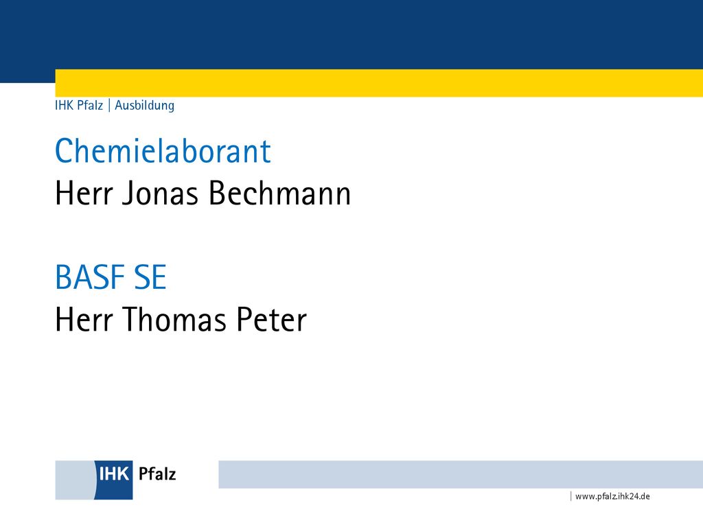 Chemielaborant Herr Jonas Bechmann BASF SE Herr Thomas Peter