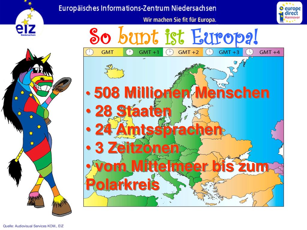 So bunt ist Europa! 28 Staaten 24 Amtssprachen 3 Zeitzonen