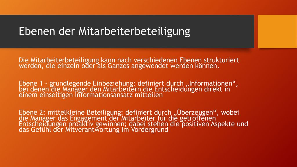 PARTIZIPATIVE MANAGEMENTMODELLE - Ppt Herunterladen