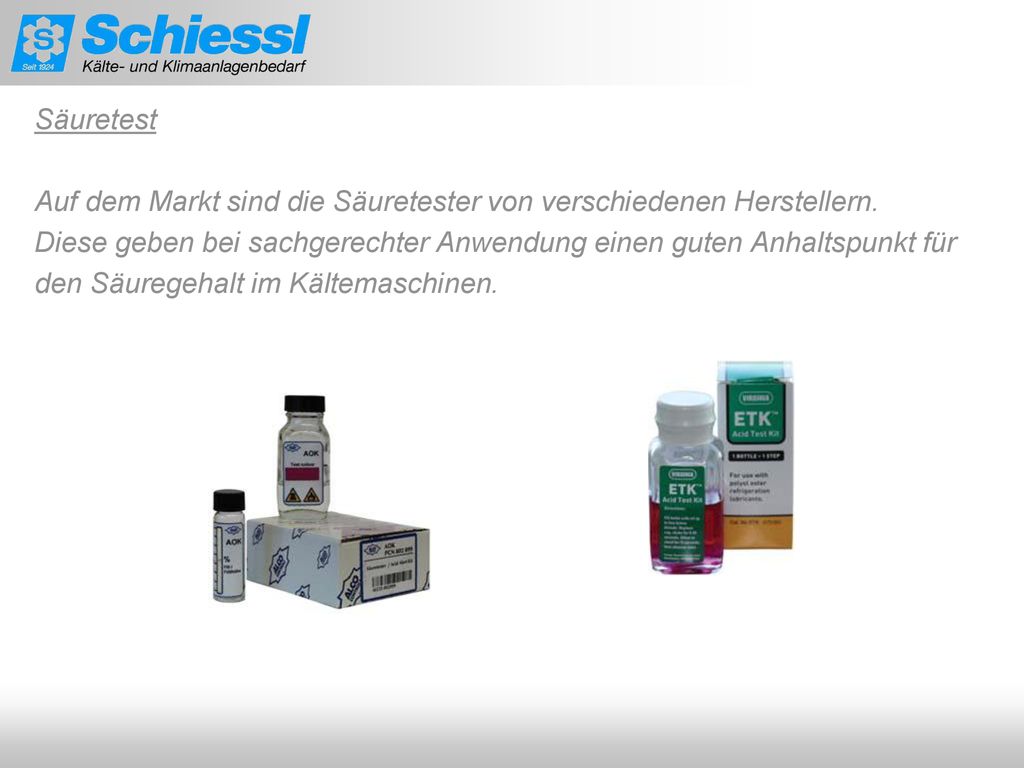 Säuretest Auf dem Markt sind die Säuretester von verschiedenen Herstellern.
