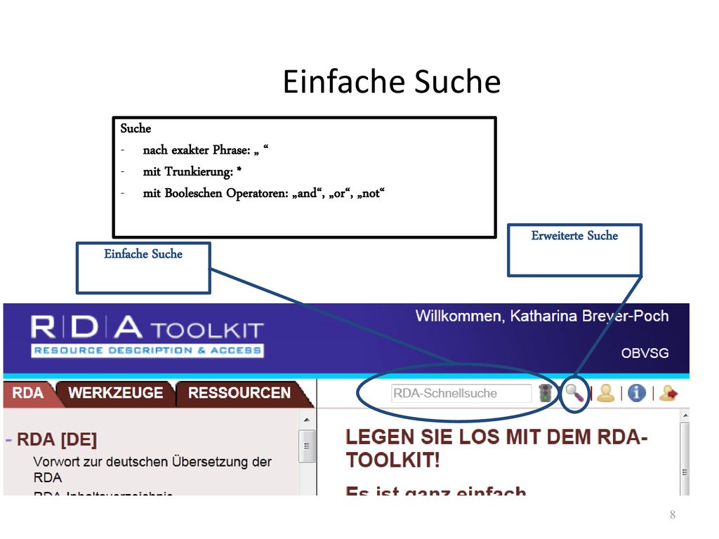 Einfache Suche Suche nach exakter Phrase: „ mit Trunkierung: *