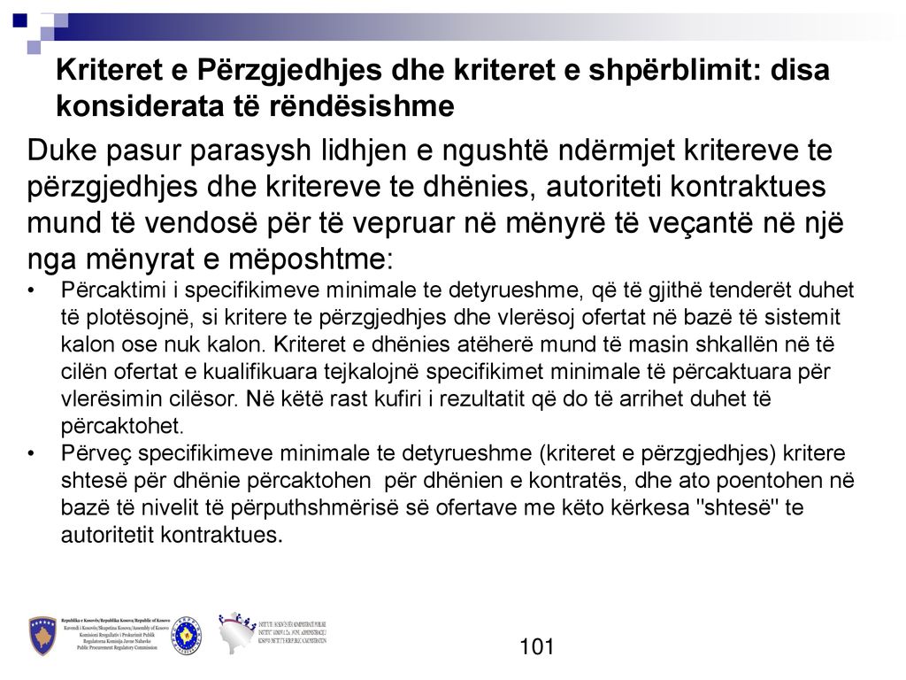 Kriteret e Përzgjedhjes dhe kriteret e shpërblimit: disa konsiderata të rëndësishme