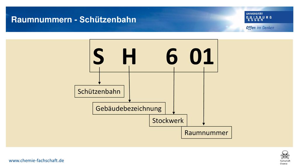 S H 6 01 Raumnummern - Schützenbahn Schützenbahn Gebäudebezeichnung