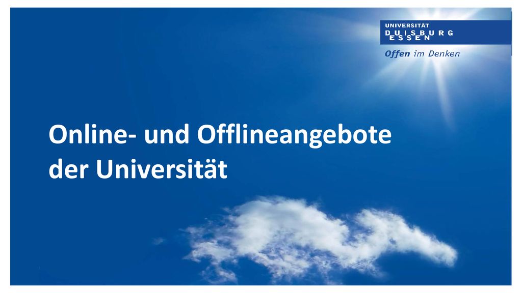 Online- und Offlineangebote der Universität