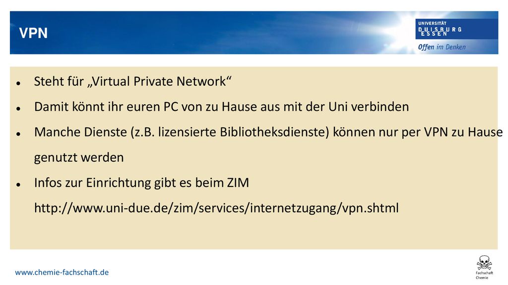 Steht für „Virtual Private Network