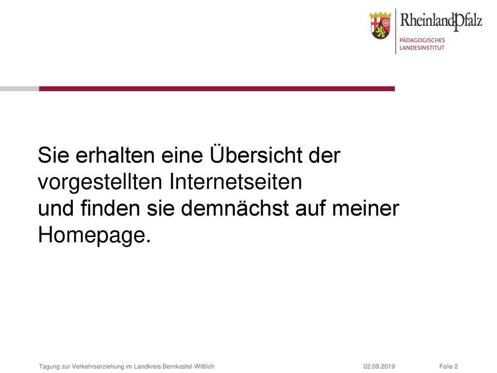 Sie erhalten eine Übersicht der vorgestellten Internetseiten und finden sie demnächst auf meiner Homepage.