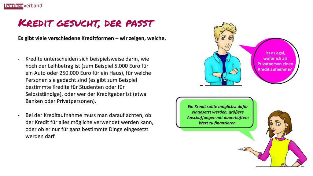 Ist es egal, wofür ich als Privatperson einen Kredit aufnehme