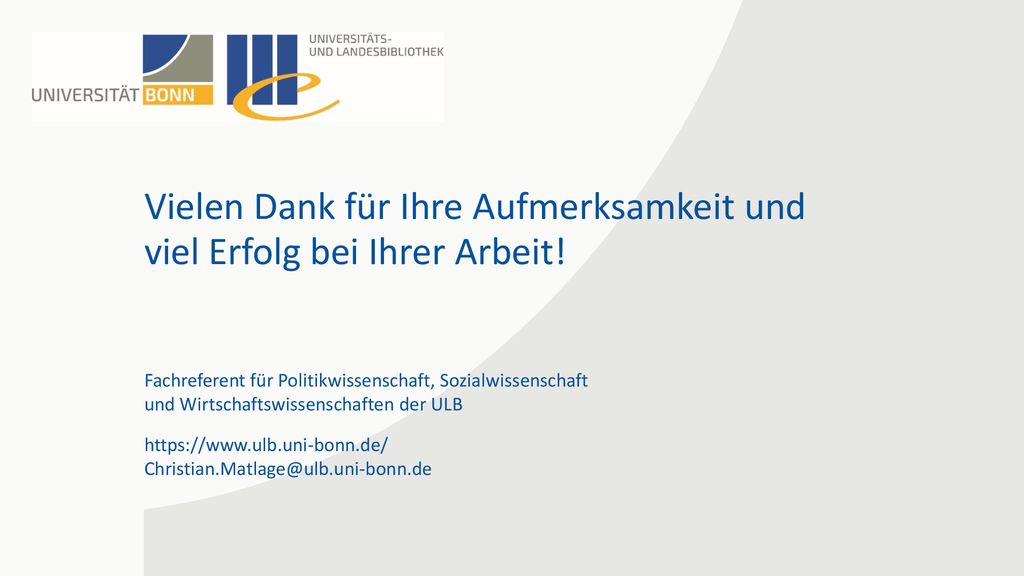 Vielen Dank für Ihre Aufmerksamkeit und viel Erfolg bei Ihrer Arbeit!