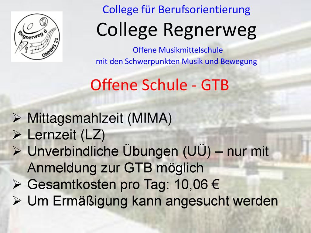 Offene Schule - GTB Mittagsmahlzeit (MIMA) Lernzeit (LZ)