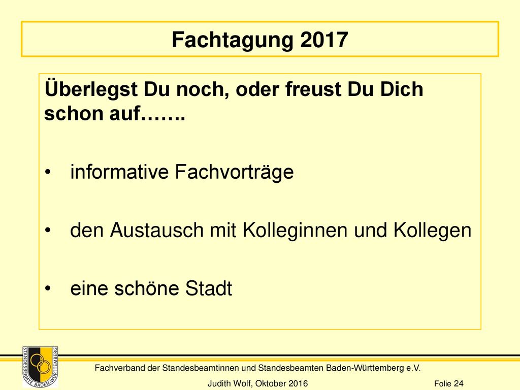 Fachtagung 2017 Überlegst Du noch, oder freust Du Dich schon auf…….