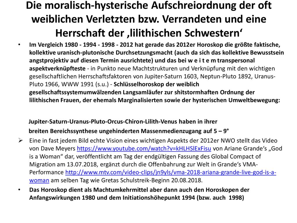 Die moralisch-hysterische Aufschreiordnung der oft weiblichen Verletzten bzw. Verrandeten und eine Herrschaft der ‚lilithischen Schwestern‘