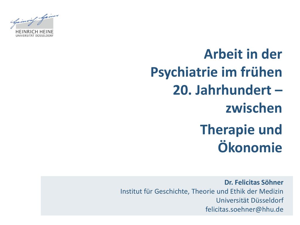Arbeit in der Psychiatrie im frühen 20. Jahrhundert – zwischen