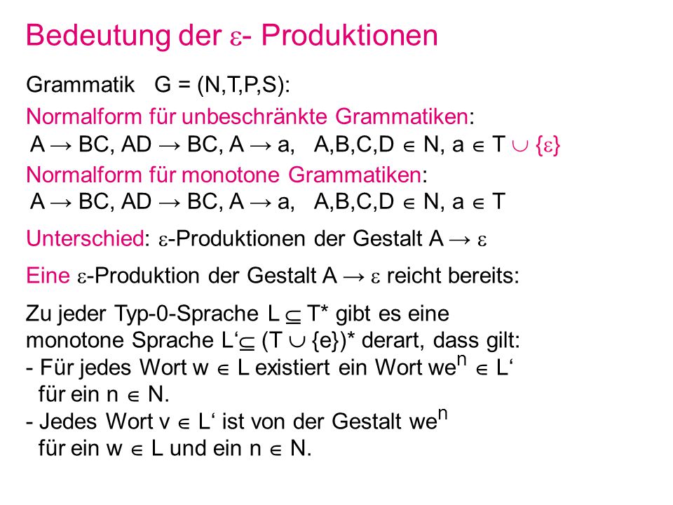 Bedeutung der - Produktionen