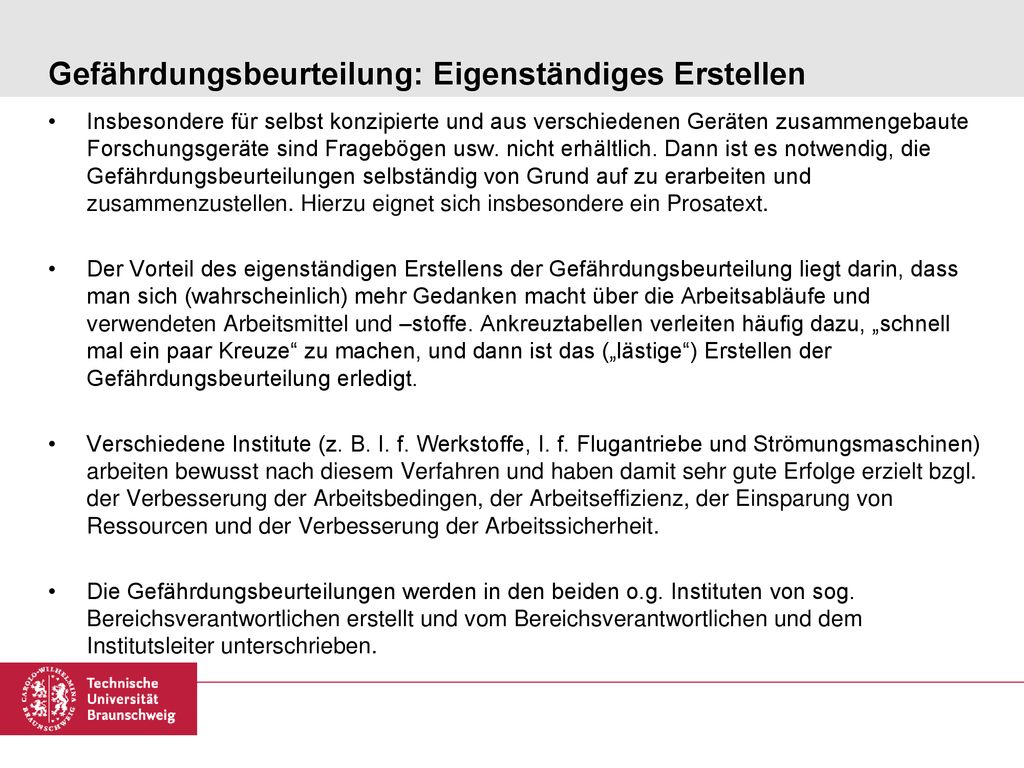 Erstellen von Gefährdungsbeurteilungen und Betriebsanweisungen - ppt  herunterladen