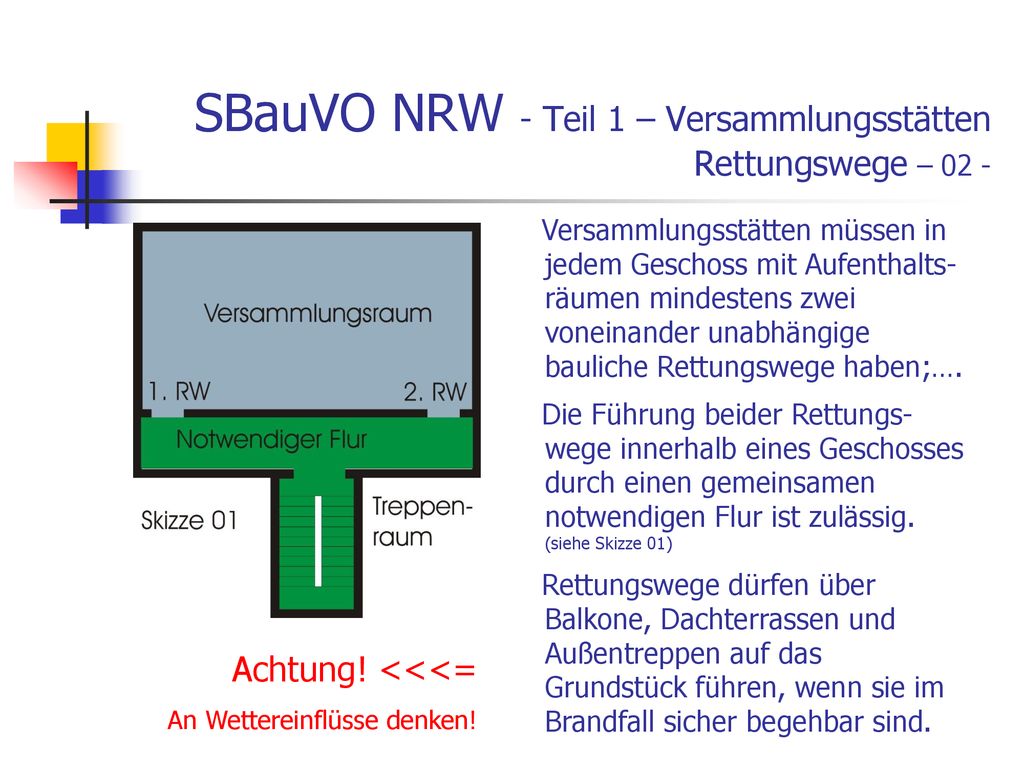 SBauVO NRW - Teil 1 – Versammlungsstätten Rettungswege – 02 -