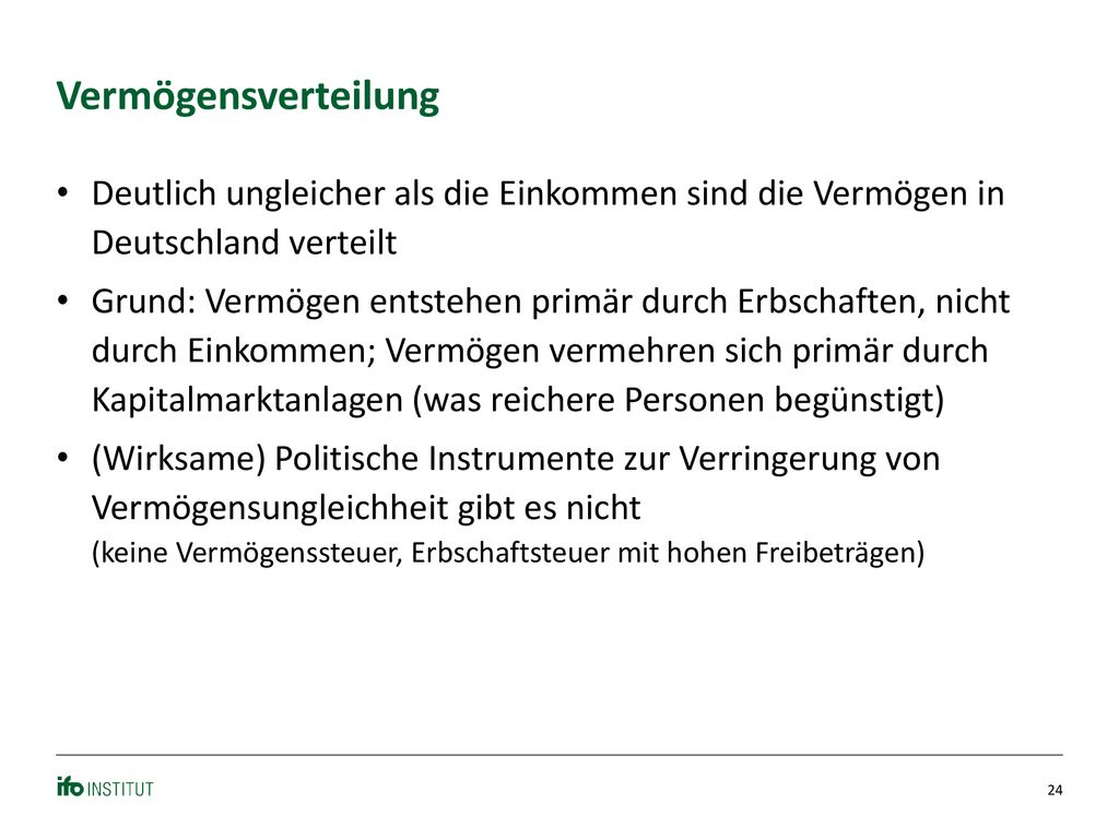 Vermögensverteilung Deutlich ungleicher als die Einkommen sind die Vermögen in Deutschland verteilt.