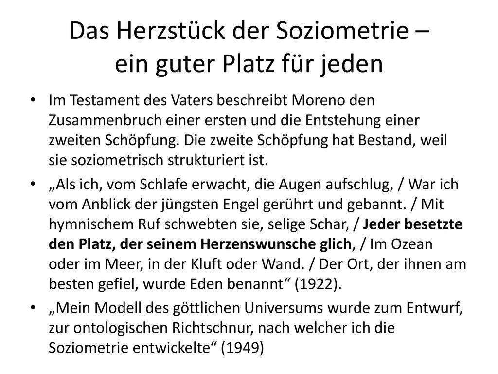 Das Herzstück der Soziometrie – ein guter Platz für jeden