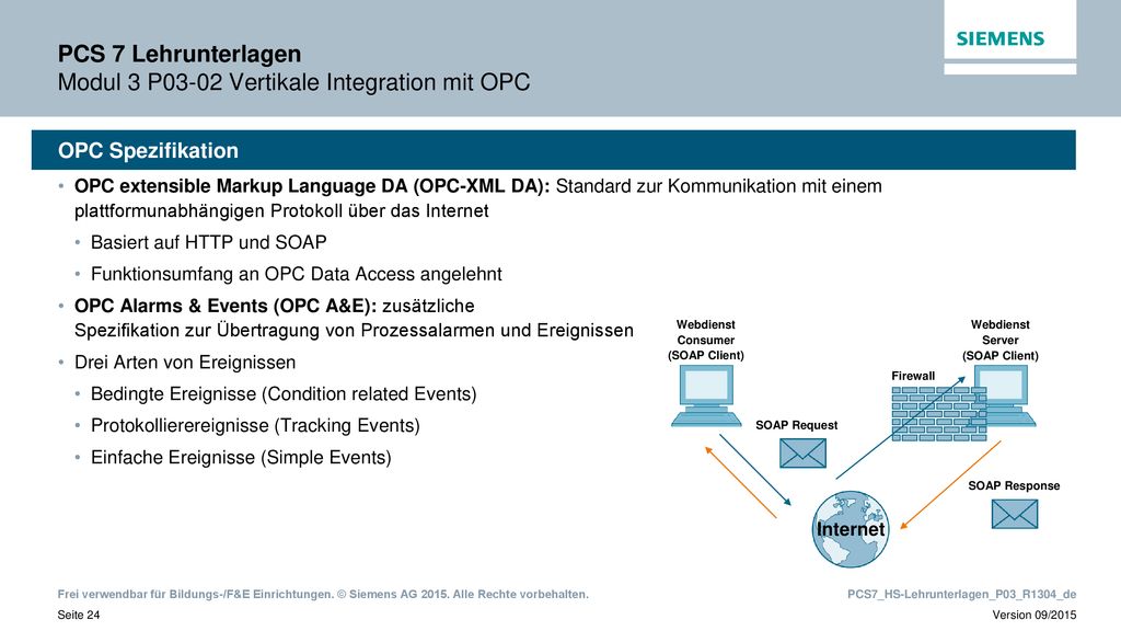 PCS 7 Lehrunterlagen Modul 3 P03-02 Vertikale Integration mit OPC
