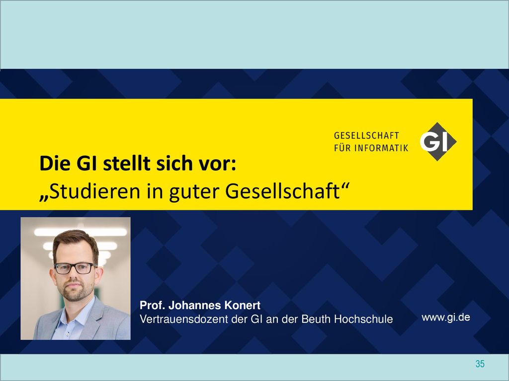 Prof. Johannes Konert Vertrauensdozent der GI an der Beuth Hochschule
