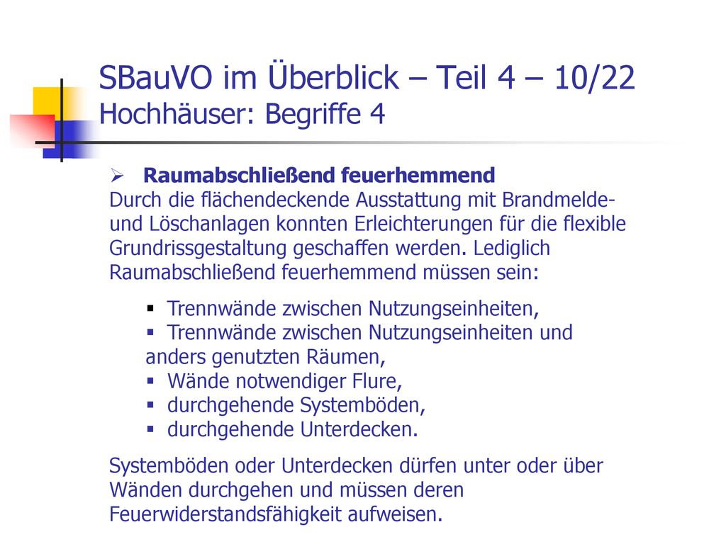 SBauVO im Überblick – Teil 4 – 10/22 Hochhäuser: Begriffe 4