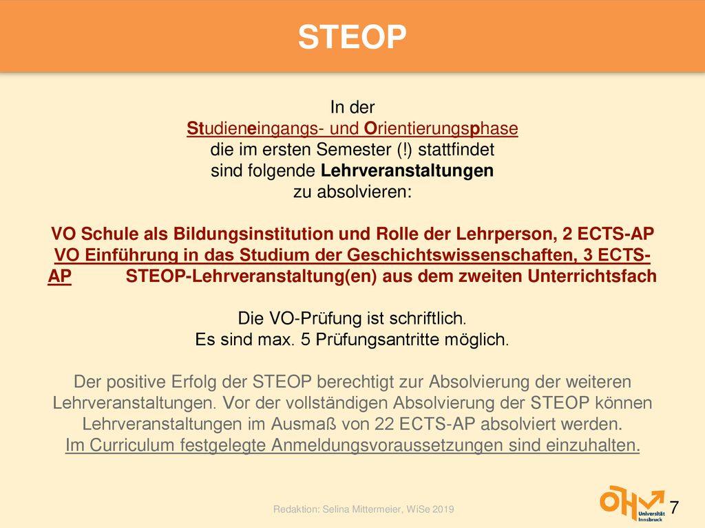 VO Schule als Bildungsinstitution und Rolle der Lehrperson, 2 ECTS-AP